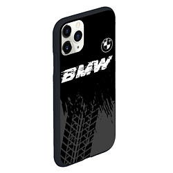 Чехол iPhone 11 Pro матовый BMW speed на темном фоне со следами шин: символ св, цвет: 3D-черный — фото 2