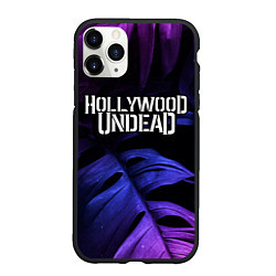 Чехол iPhone 11 Pro матовый Hollywood Undead neon monstera, цвет: 3D-черный