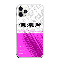 Чехол iPhone 11 Pro матовый Powerwolf rock legends: символ сверху, цвет: 3D-белый