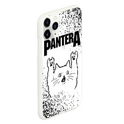 Чехол iPhone 11 Pro матовый Pantera рок кот на светлом фоне, цвет: 3D-белый — фото 2
