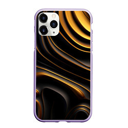 Чехол iPhone 11 Pro матовый Золотые барельефы, цвет: 3D-светло-сиреневый