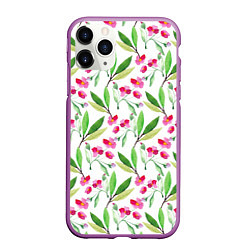 Чехол iPhone 11 Pro матовый Tender flowers, цвет: 3D-фиолетовый