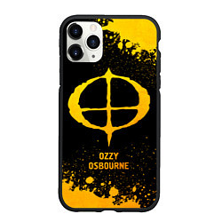 Чехол iPhone 11 Pro матовый Ozzy Osbourne - gold gradient, цвет: 3D-черный