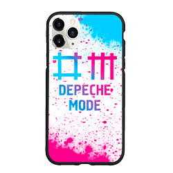 Чехол iPhone 11 Pro матовый Depeche Mode neon gradient style, цвет: 3D-черный