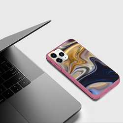 Чехол iPhone 11 Pro матовый Fantasy waves, цвет: 3D-малиновый — фото 2