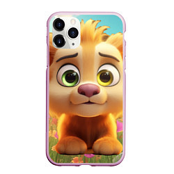 Чехол iPhone 11 Pro матовый Милый маленький львенок, цвет: 3D-розовый