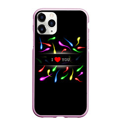Чехол iPhone 11 Pro матовый I love you - секс, цвет: 3D-розовый