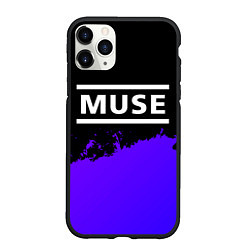 Чехол iPhone 11 Pro матовый Muse purple grunge, цвет: 3D-черный