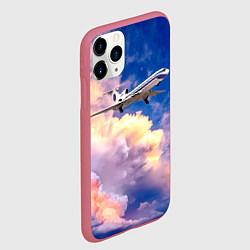 Чехол iPhone 11 Pro матовый Ту-154М Взлет, цвет: 3D-малиновый — фото 2