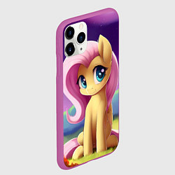 Чехол iPhone 11 Pro матовый Флаттершай, цвет: 3D-фиолетовый — фото 2