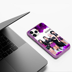 Чехол iPhone 11 Pro матовый Blackpink flowers, цвет: 3D-фиолетовый — фото 2