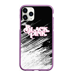 Чехол iPhone 11 Pro матовый Blackpink - черно-белый, цвет: 3D-фиолетовый