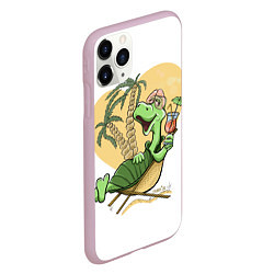 Чехол iPhone 11 Pro матовый Черепаха на отдыхе, цвет: 3D-розовый — фото 2
