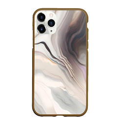 Чехол iPhone 11 Pro матовый Нежная мраморная текстура от нейросети, цвет: 3D-коричневый