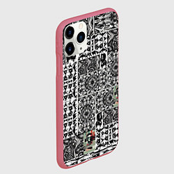 Чехол iPhone 11 Pro матовый Орнамент древних цивилизаций, цвет: 3D-малиновый — фото 2