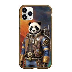 Чехол iPhone 11 Pro матовый Панда-космонавт - стимпанк, цвет: 3D-коричневый