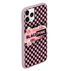 Чехол iPhone 11 Pro матовый Blackpink logo roses, цвет: 3D-розовый — фото 2