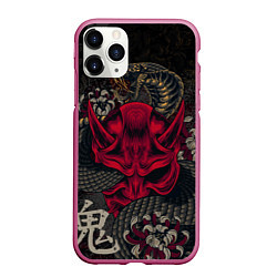 Чехол iPhone 11 Pro матовый Oni mask and snake