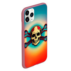Чехол iPhone 11 Pro матовый Красочный веселый роджер, цвет: 3D-малиновый — фото 2