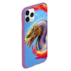 Чехол iPhone 11 Pro матовый Dragon - irezumi - tattoo - Japan, цвет: 3D-фиолетовый — фото 2