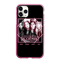 Чехол iPhone 11 Pro матовый Blackpink - Square one, цвет: 3D-малиновый