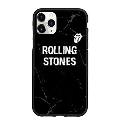 Чехол iPhone 11 Pro матовый Rolling Stones glitch на темном фоне: символ сверх, цвет: 3D-черный