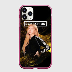 Чехол iPhone 11 Pro матовый Rose gold black, цвет: 3D-малиновый