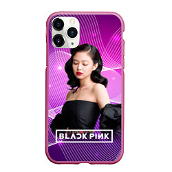 Чехол iPhone 11 Pro матовый BlackPink Jennie, цвет: 3D-малиновый