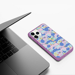 Чехол iPhone 11 Pro матовый Грифончики, цвет: 3D-фиолетовый — фото 2