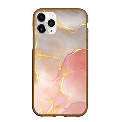 Чехол iPhone 11 Pro матовый Texture and glitter, цвет: 3D-коричневый