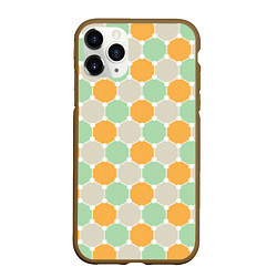 Чехол iPhone 11 Pro матовый Grey yellow green style, цвет: 3D-коричневый