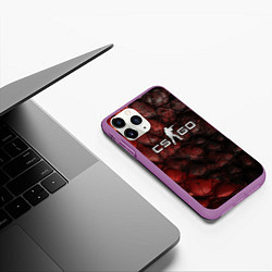 Чехол iPhone 11 Pro матовый CS GO dark texture, цвет: 3D-фиолетовый — фото 2