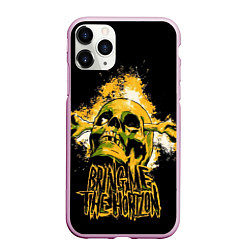 Чехол iPhone 11 Pro матовый Bring me the horizon - skull, цвет: 3D-розовый