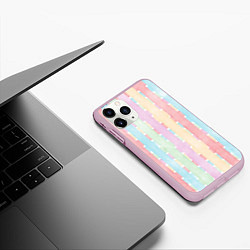 Чехол iPhone 11 Pro матовый Color lines, цвет: 3D-розовый — фото 2