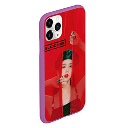 Чехол iPhone 11 Pro матовый Blackpink red background, цвет: 3D-фиолетовый — фото 2