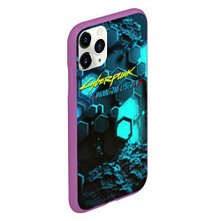 Чехол iPhone 11 Pro матовый Cyberpunk 2077 phantom liberty blue abstract, цвет: 3D-фиолетовый — фото 2
