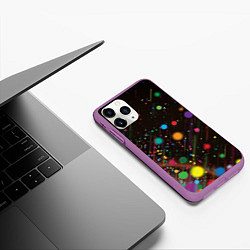 Чехол iPhone 11 Pro матовый Красочное конфети, цвет: 3D-фиолетовый — фото 2
