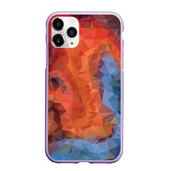 Чехол iPhone 11 Pro матовый Ginger blue pattern, цвет: 3D-светло-сиреневый