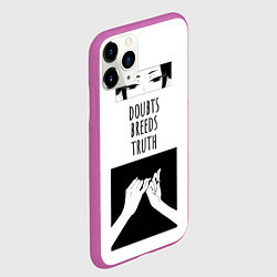 Чехол iPhone 11 Pro матовый Сомнения порождают правду аниме арт, цвет: 3D-фиолетовый — фото 2