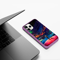 Чехол iPhone 11 Pro матовый Вершина мира, цвет: 3D-фиолетовый — фото 2
