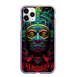 Чехол iPhone 11 Pro матовый Ацтекские Боги, цвет: 3D-светло-сиреневый