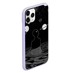 Чехол iPhone 11 Pro матовый Погружение во вселенную, цвет: 3D-светло-сиреневый — фото 2