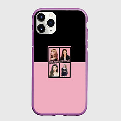 Чехол iPhone 11 Pro матовый Черно-розовые K-pop группа, цвет: 3D-фиолетовый