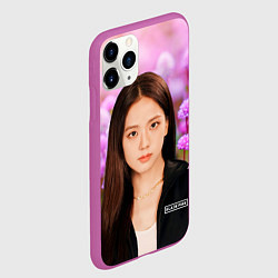 Чехол iPhone 11 Pro матовый Дженни на фоне цветов, цвет: 3D-фиолетовый — фото 2
