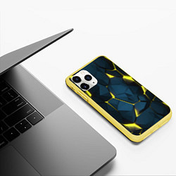 Чехол iPhone 11 Pro матовый Желтые неоновые плиты, цвет: 3D-желтый — фото 2