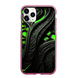 Чехол iPhone 11 Pro матовый Green black abstract