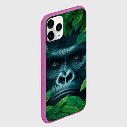 Чехол iPhone 11 Pro матовый Горилла в кустах, цвет: 3D-фиолетовый — фото 2