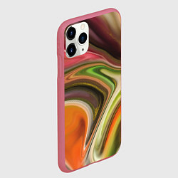 Чехол iPhone 11 Pro матовый Waves colors, цвет: 3D-малиновый — фото 2