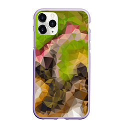 Чехол iPhone 11 Pro матовый Green brown pattern, цвет: 3D-светло-сиреневый