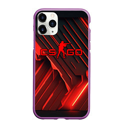 Чехол iPhone 11 Pro матовый CS GO red neon, цвет: 3D-фиолетовый